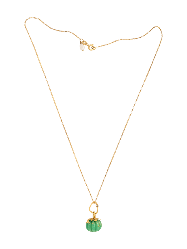 Ekajata chrysoprase and diamond necklace