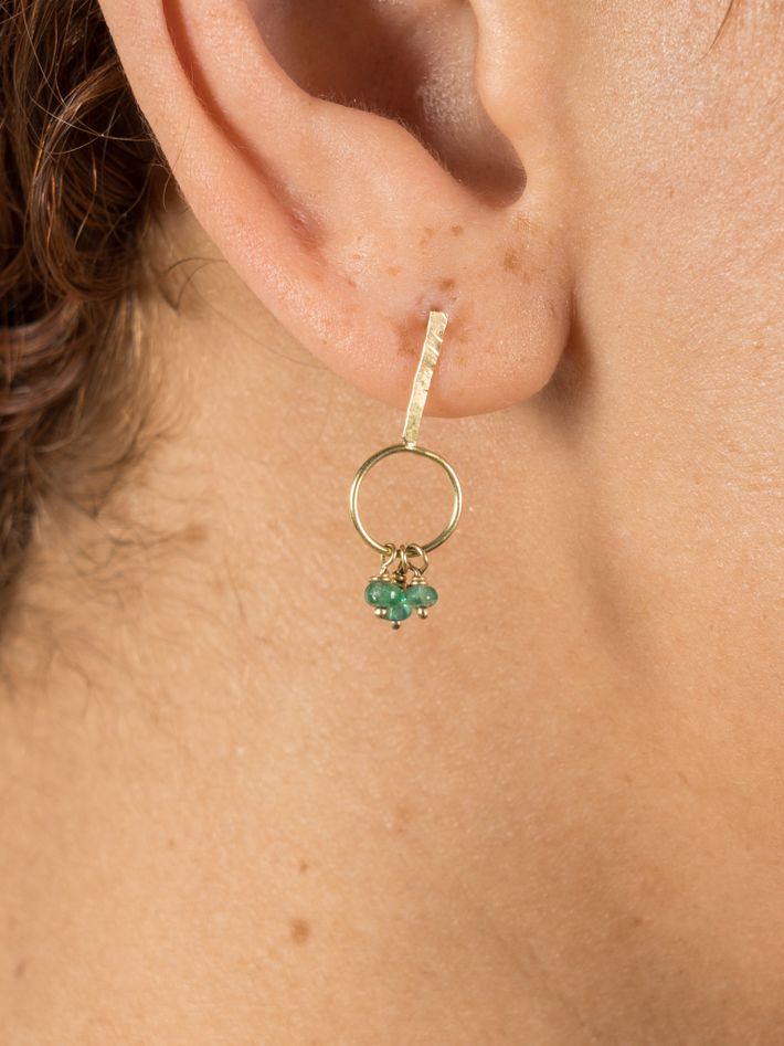 Emerald and gold mint lollipop earrings