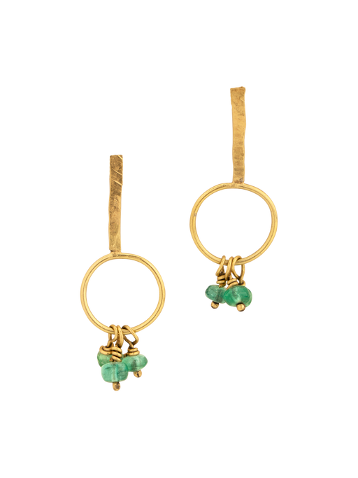 Emerald and gold mint lollipop earrings photo