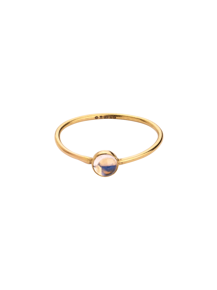 Blue moonstone and gold stacking ring