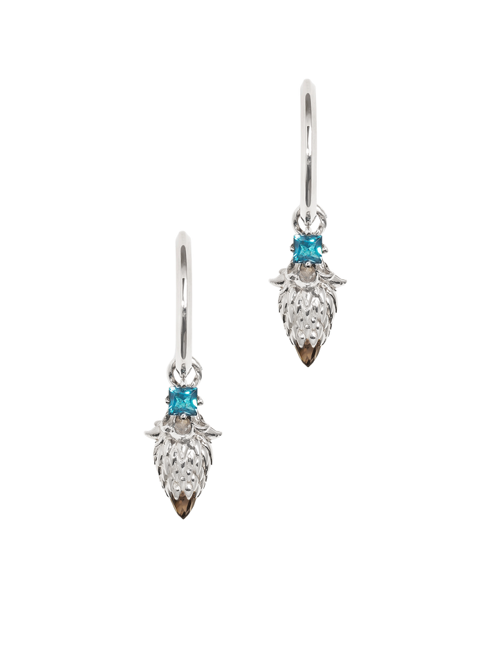 Dendera Hoop rhodium earrings