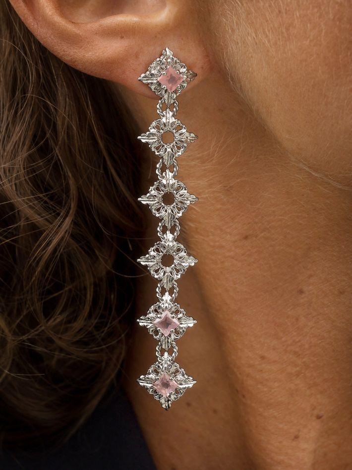 Allegorie Blossom rhodium earrings