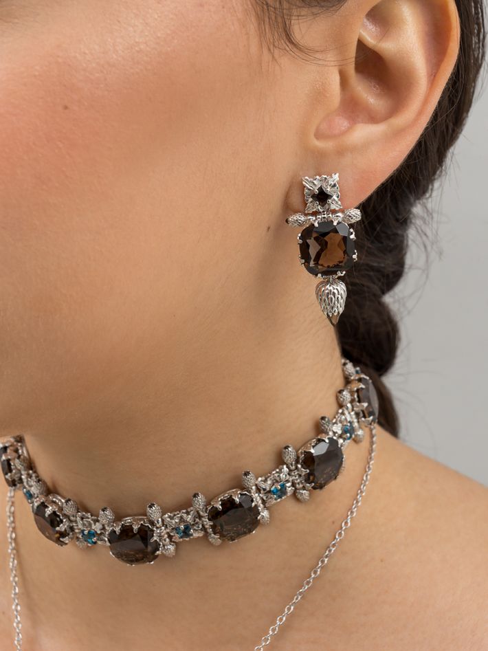 Dendera Rhodium earrings