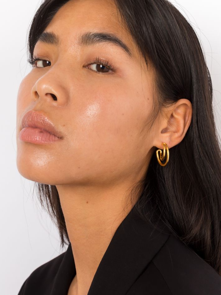 Initial mini hoop earrings