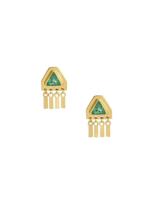 Pyramid Earrings in Emerald photo
