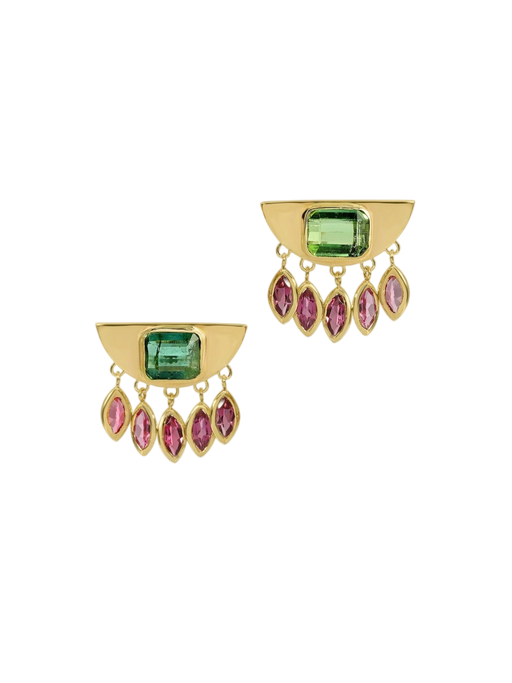 Green Aztec Rain Earrings photo