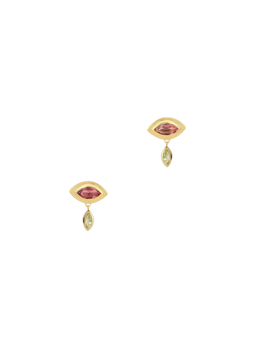 Eye Droplet Studs in Tourmaline photo