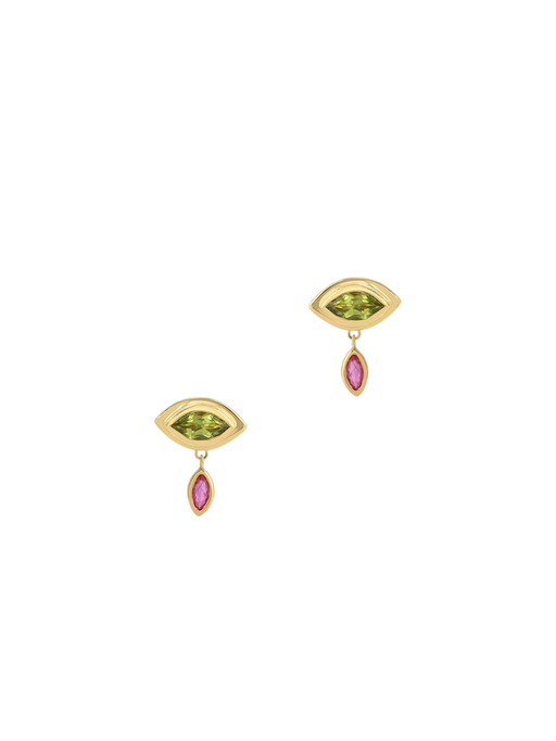 Eye Droplet Studs in Peridot photo