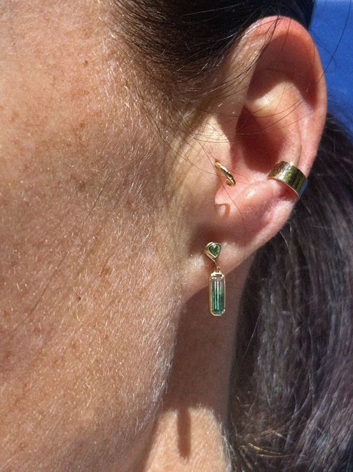 Little Gem Earrings in Apatite & Bicolor Tourmaline photo
