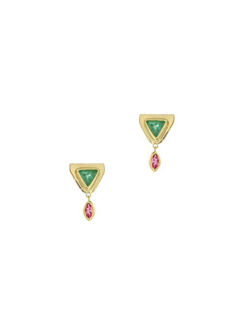 Emerald Pyramid Earrings photo