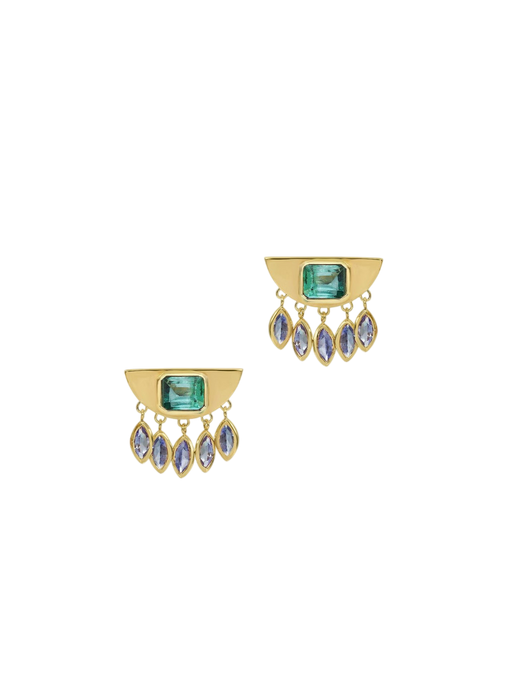 Blue Aztec Rain Earrings photo
