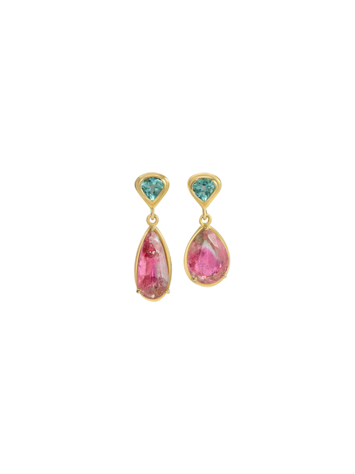 Little Gem Earrings in Apatite & Tourmaline photo