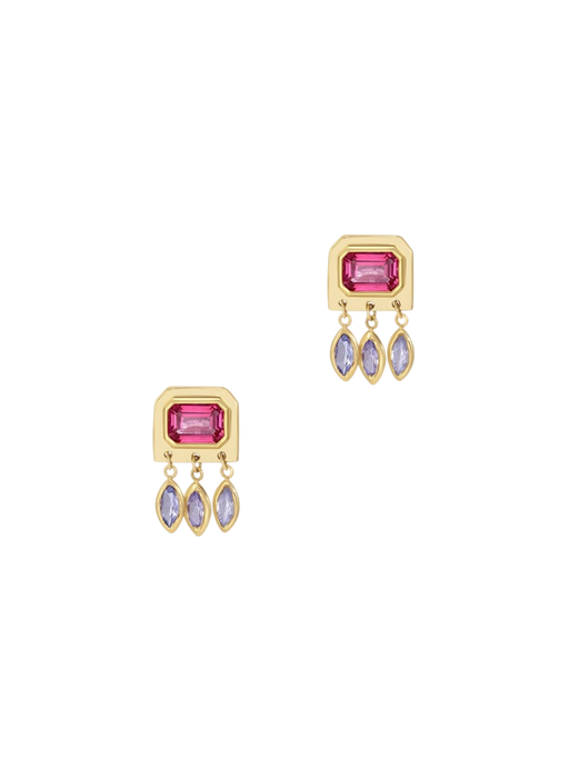 Raindrop Earrings in Pink Topaz photo