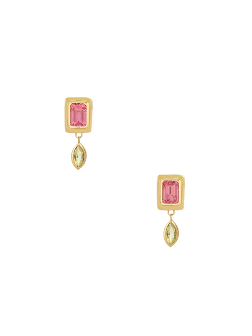 Tiny Raindrop Earrings in Pink Tourmaline photo