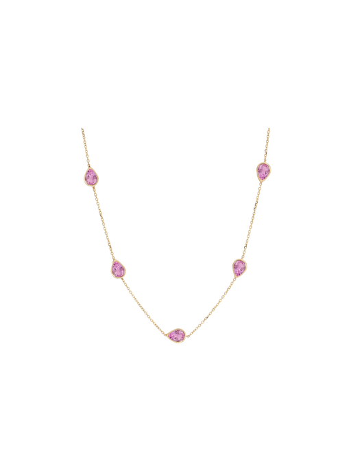 Pink Sapphire Station Necklace photo
