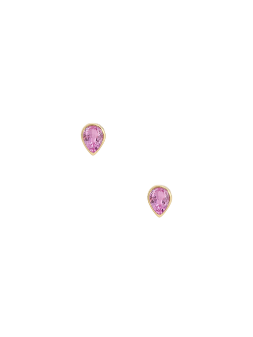 Pink Sapphire Droplet Studs photo