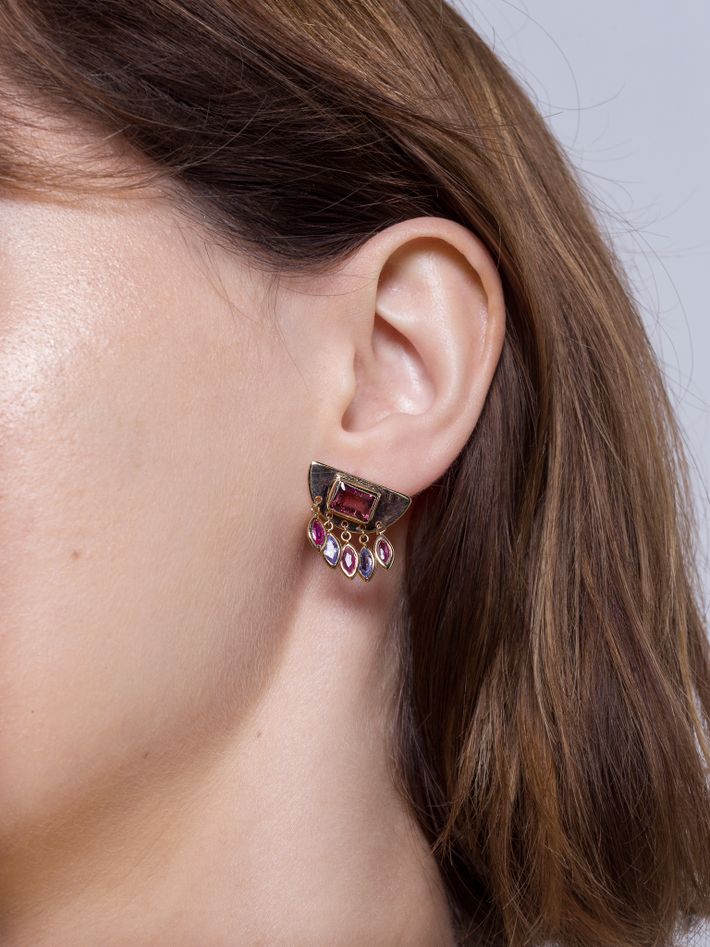 Aztec rain earrings