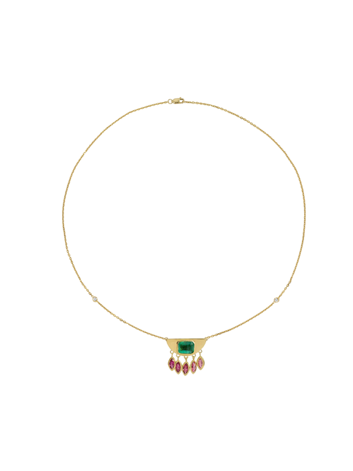 Half Moon Necklace Emerald photo