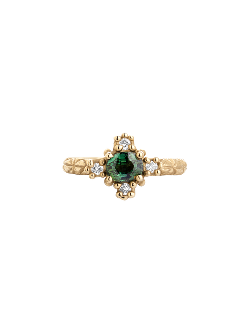 Green sapphire croix ring photo