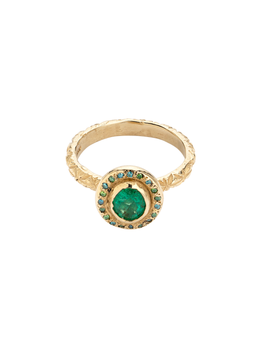 Emerald halo ring photo