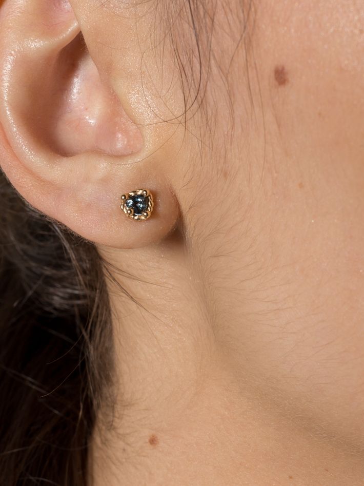 Blue sweetheart studs