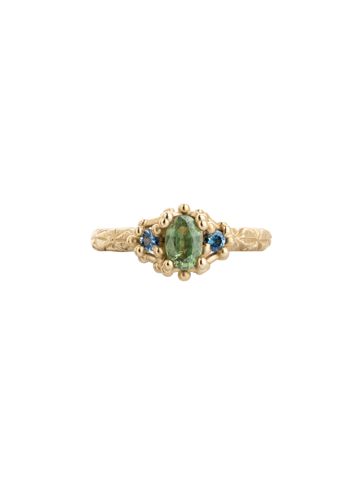 Green & blue trio ring