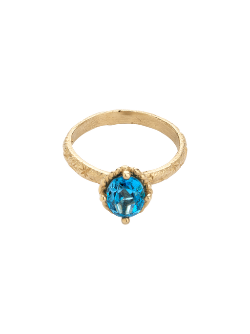 Blue topaz solitaire ring photo