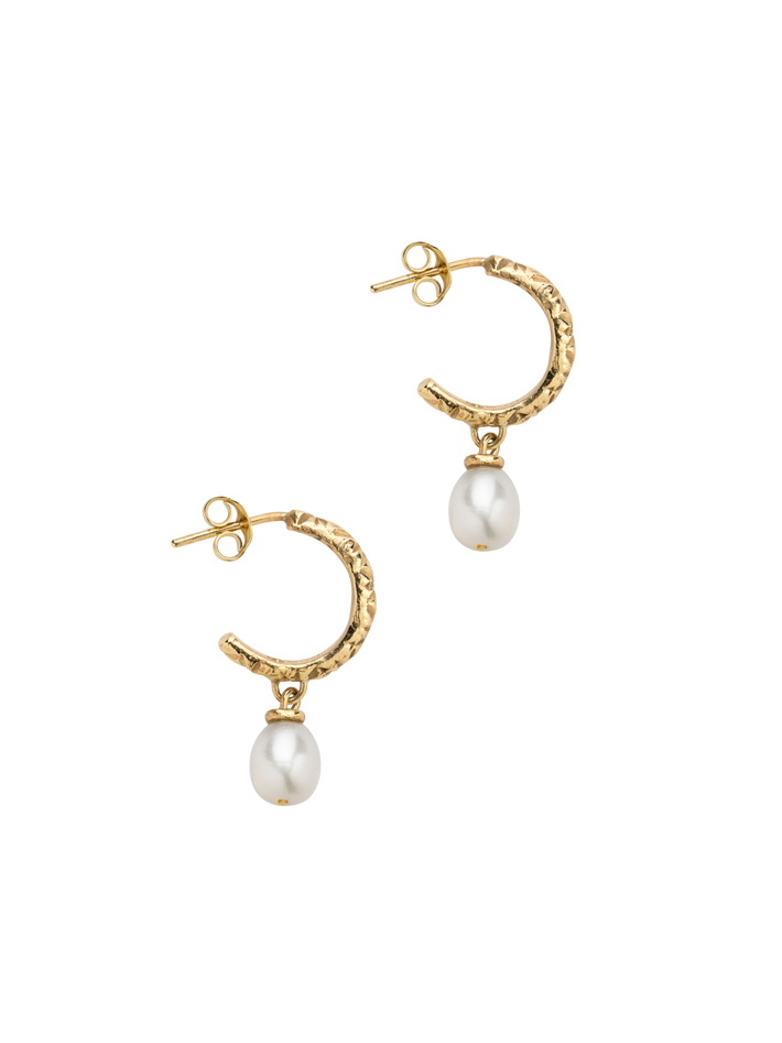 Asterisk pearl hoops