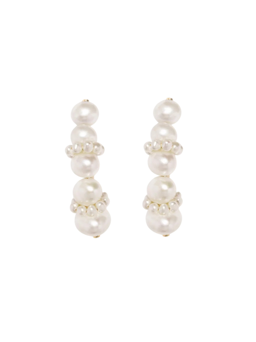 Pearl and Recycled Gold Vermeil Ear Climbers photo