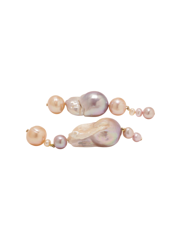 Float - pink pearl and gold vermeil earrings