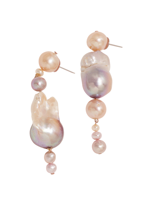 Float - pink pearl and gold vermeil earrings photo