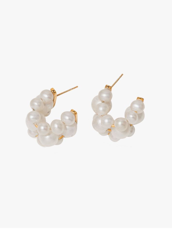 Bitter butter pearl earrings