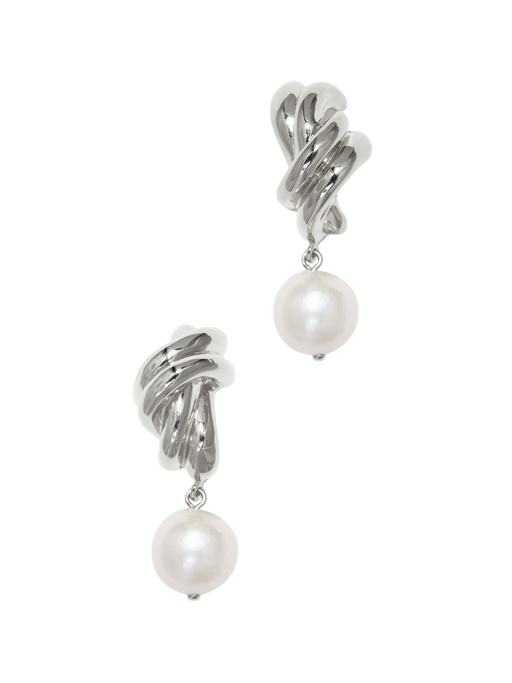 R2199 - pearl and recycled silver earrings photo