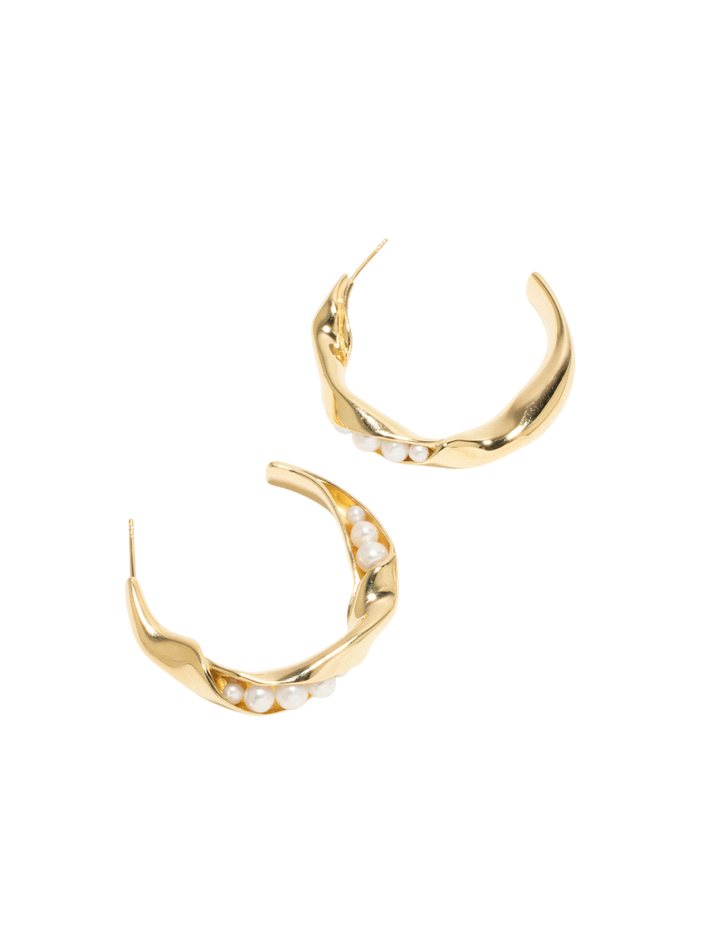 Good neighbours - pearl and gold vermeil earrings