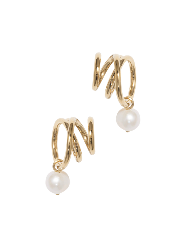 Flow - pearl and gold vermeil earrings 