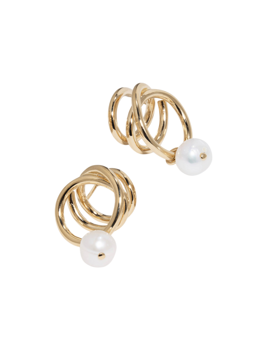 Flow - pearl and gold vermeil earrings  photo