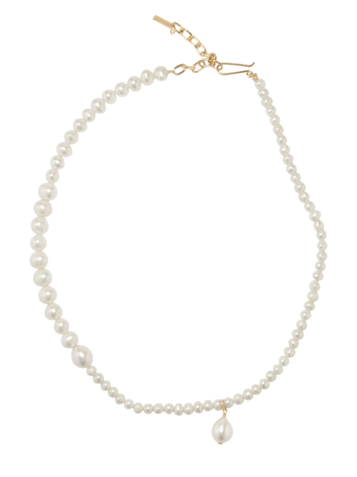 P229 Pearl and Recycled Gold Vermeil Necklace photo