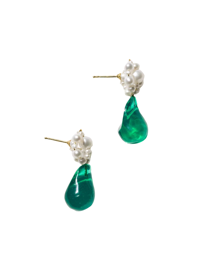 Tra la la green earrings