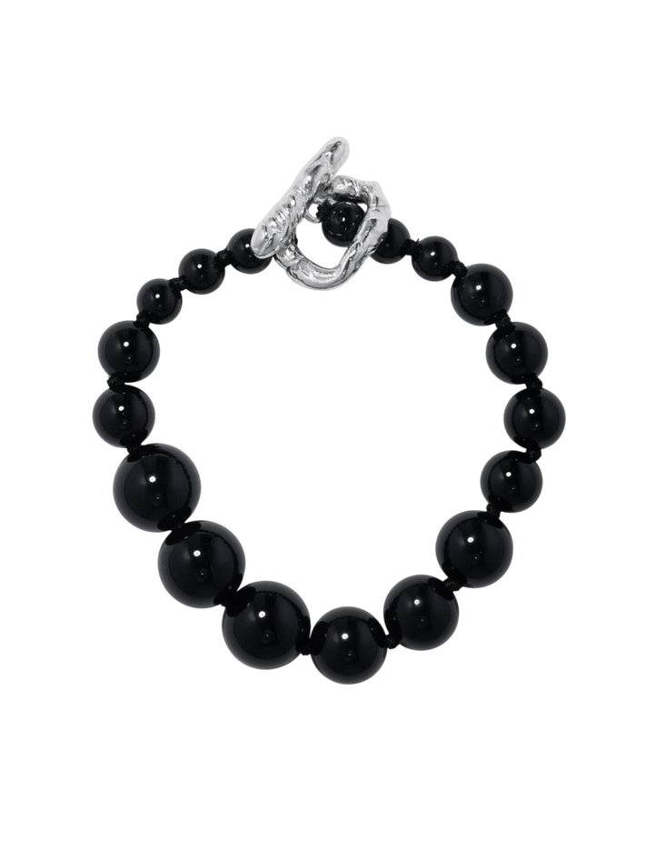 H70 - black onyx and recycled silver bracelet