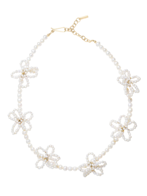 P142 Pearl and Recycled Gold Vermeil Necklace photo