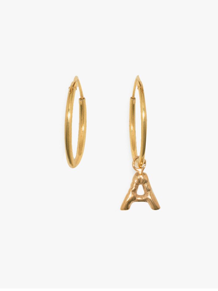 Classicworks™ A-Z letter hoop earrings