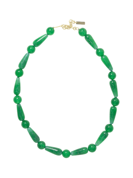 The depths of time - green chalcedony and recycled gold vermeil necklace photo