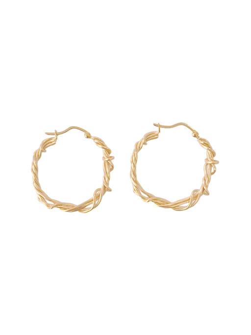 Gold vermeil barbed wire hoops photo
