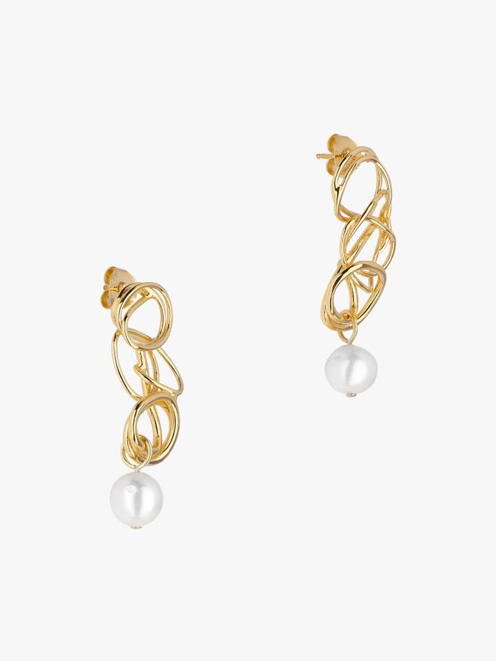 Tumble, tumble II pearl earrings
