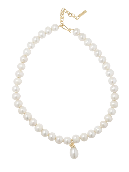 P238 Pearl and Recycled Gold Vermeil Necklace photo