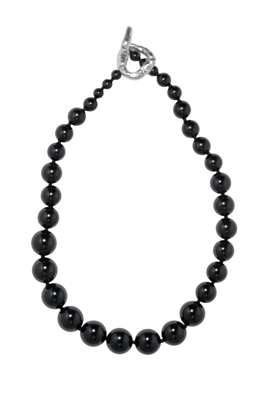 H67 - black onyx and recycled silver necklace photo