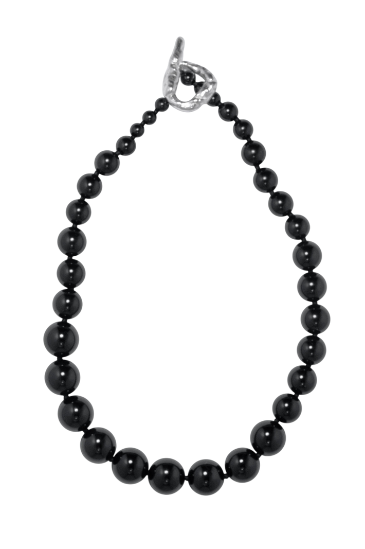 H67 - black onyx and recycled silver necklace