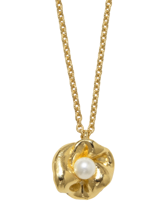 Dream odyssey - pearl and recycled gold vermeil pendant