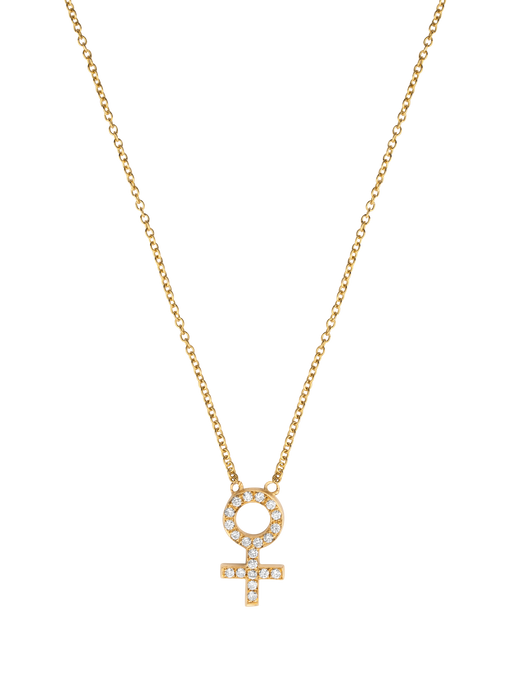 Pavé female venus symbol necklace photo