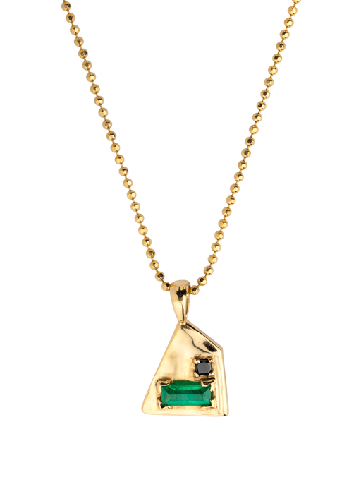 Corvus emerald and black diamond necklace photo